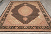 Load image into Gallery viewer, 7.9 x 9.9 Black Area Rug High Quality Handmade Wool Silk #F-4456