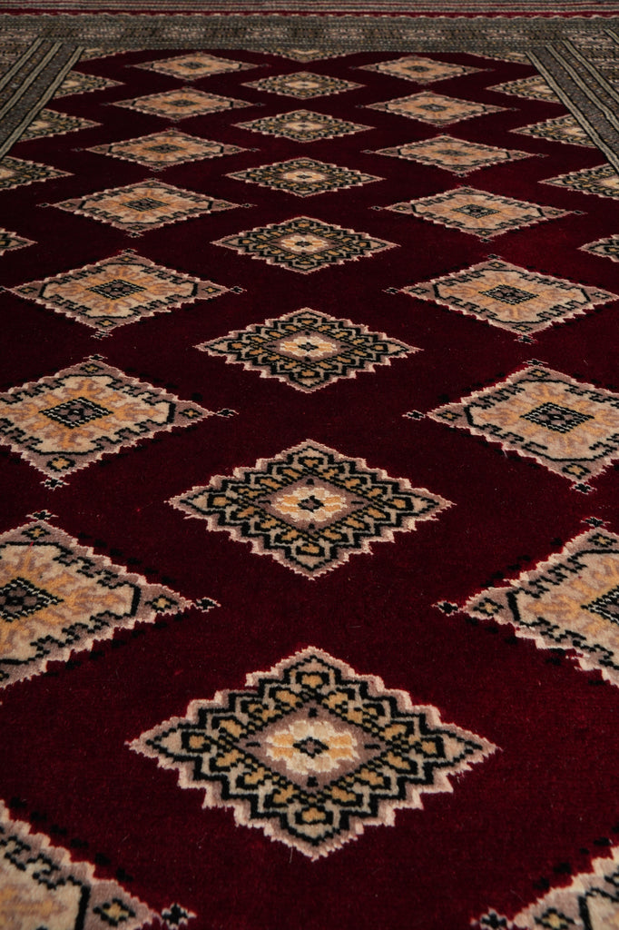 4 x 6 Hand-Knotted New Jaldar Bokhara Rug Rich Burgundy #PIX-25450