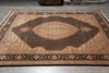 Load image into Gallery viewer, 7.9 x 9.9 Black Area Rug High Quality Handmade Wool Silk #F-4456