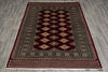 Load image into Gallery viewer, 4 x 6 Hand-Knotted New Jaldar Bokhara Rug Rich Burgundy #PIX-25450