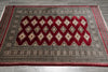 Load image into Gallery viewer, 4 x 6 Hand-Knotted New Jaldar Bokhara Rug Rich Burgundy #PIX-25450