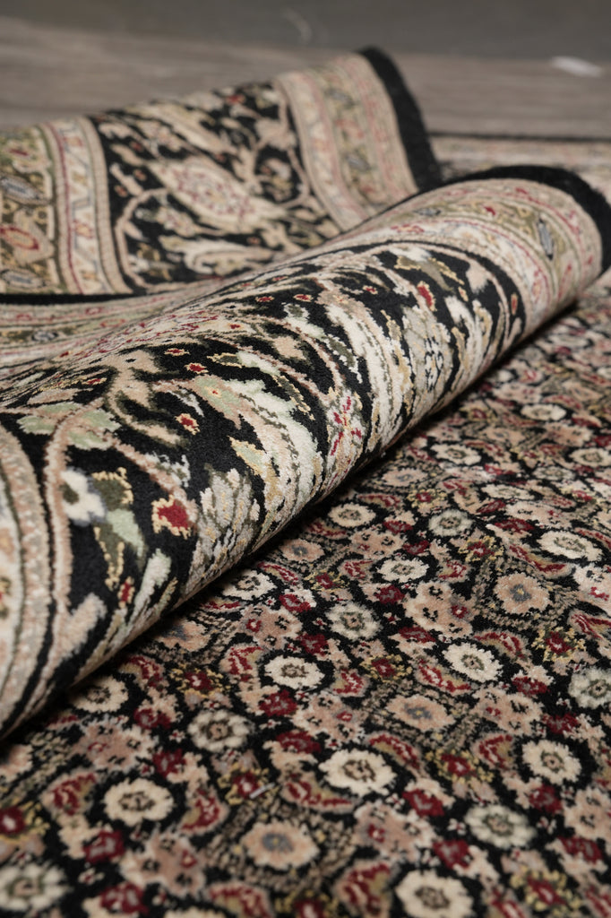 9 x 12 High Quality Wool and Silk Handmade Area Carpet Black #PIX-8374