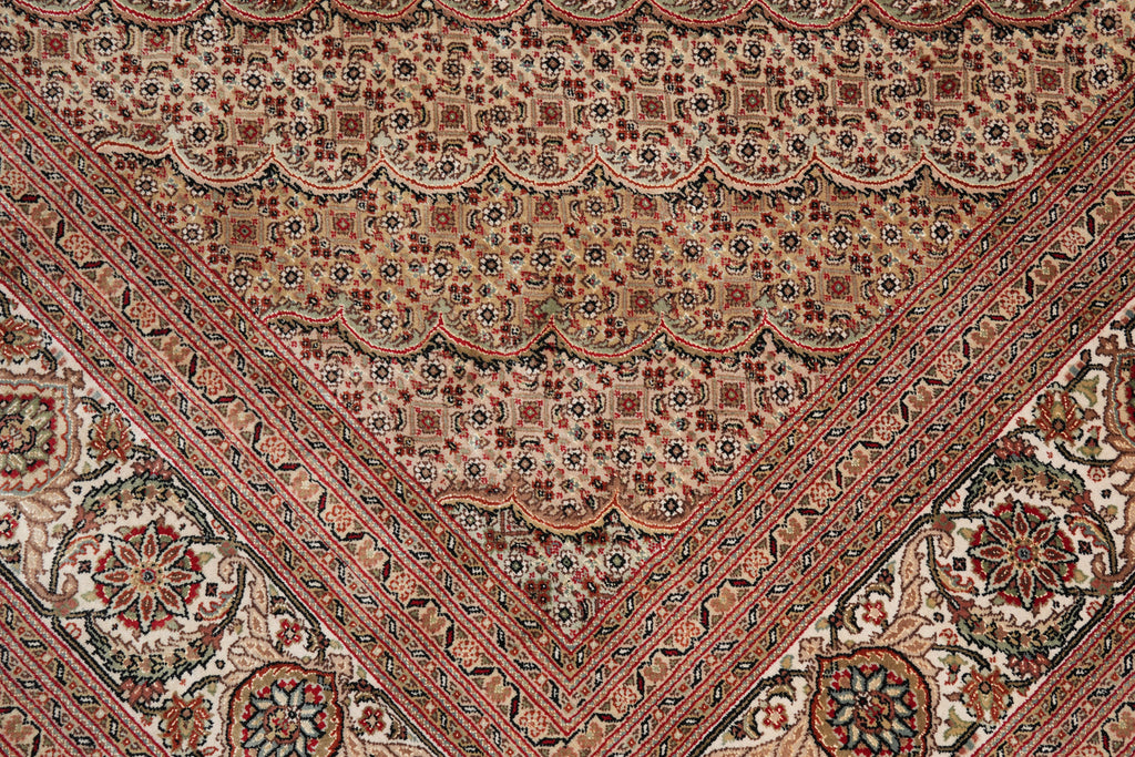 9.9 x 13.3  Quality Handmade Wool and Silk Rug Mahi Tabriz #F-4156