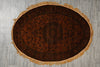 Load image into Gallery viewer, 4 x 6 Oval Silk Handmade Rug Over Dye Gold #51060