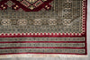 Load image into Gallery viewer, 4 x 6 New Hand-Knotted Jaldar Bokhara Rug Burgundy Green #B-75601