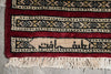 Load image into Gallery viewer, 4 x 6 New Hand-Knotted Jaldar Bokhara Rug Burgundy Green #B-75601