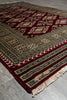 Load image into Gallery viewer, 4 x 6 New Hand-Knotted Jaldar Bokhara Rug Burgundy Green #B-75601