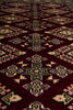 Load image into Gallery viewer, 4 x 6 New Hand-Knotted Jaldar Bokhara Rug Burgundy Green #B-75601