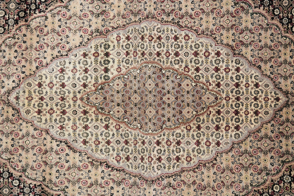 9 x 12 High Quality Wool and Silk Handmade Area Carpet Black #PIX-8374