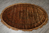 Load image into Gallery viewer, 4 x 6 Oval Silk Handmade Rug Over Dye Gold #51060