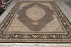 Load image into Gallery viewer, 9 x 12 High Quality Wool and Silk Handmade Area Carpet Black #PIX-8374