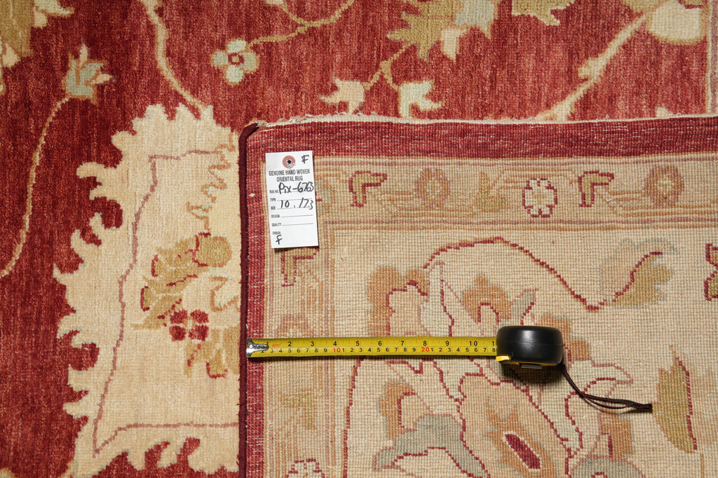 10 x 17 New Hand-Knotted Agra Rug Rust Green Gold #PIX-6763