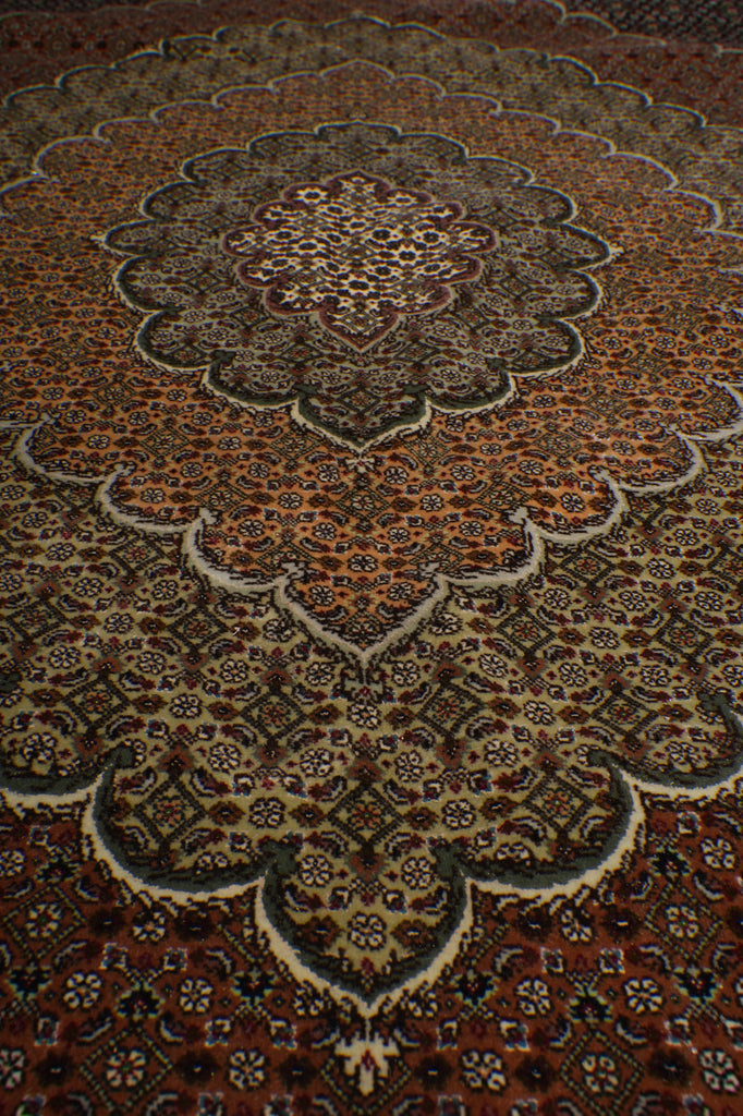 11.3 x 16.3 Authentic Signed Persian Tabriz Mahi Super Fine Quality 400 KPSI Silk & Wool Rug Black 400KPSI #PIX-20629