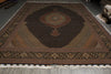 Load image into Gallery viewer, 11.3 x 16.3 Authentic Signed Persian Tabriz Mahi Super Fine Quality 400 KPSI Silk &amp; Wool Rug Black 400KPSI #PIX-20629