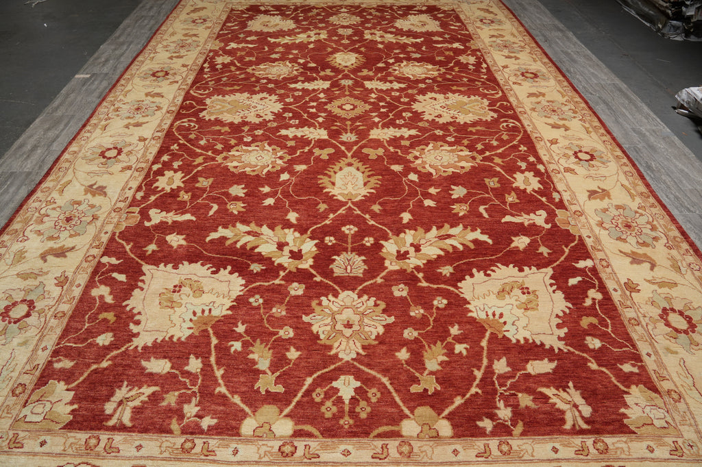 10 x 17 New Hand-Knotted Agra Rug Rust Green Gold #PIX-6763