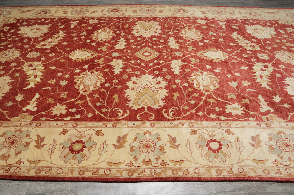 10 x 17 New Hand-Knotted Agra Rug Rust Green Gold #PIX-6763