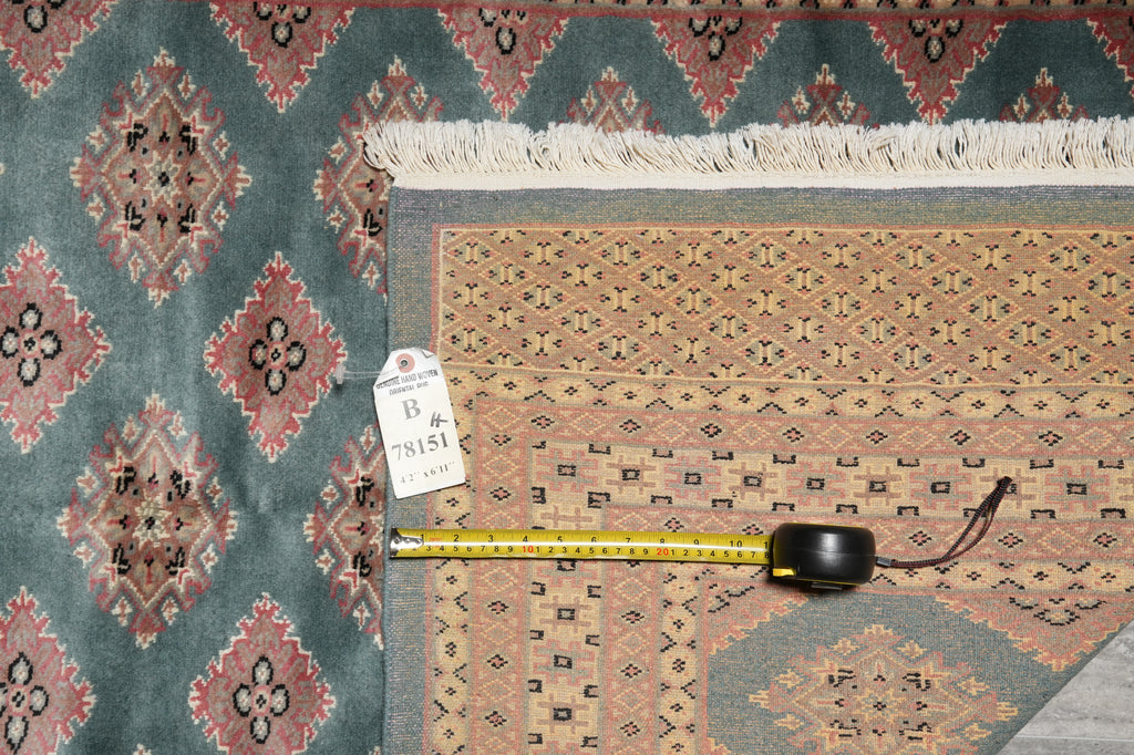 4 x 7 Green Jaldar Bokara Rug #B-78151