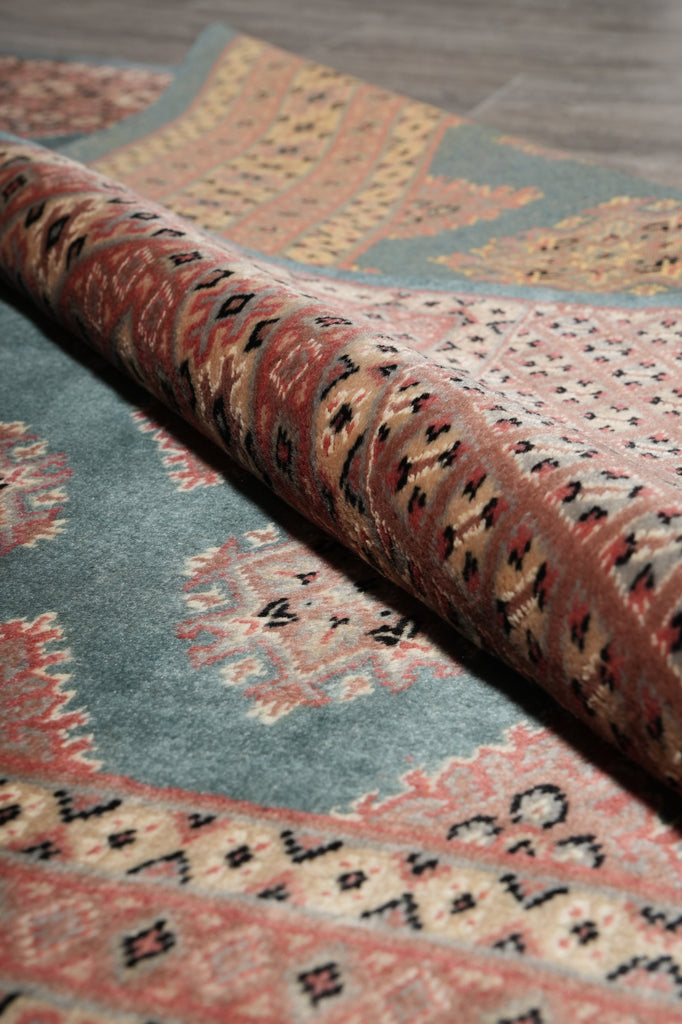 4 x 7 Green Jaldar Bokara Rug #B-78151