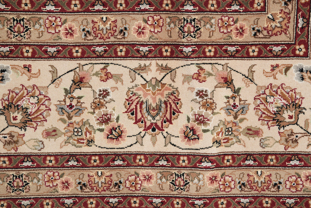 8.6 x 11.6 Fine Wool and Silk Handmade Tabriz Rug Black #F-4158