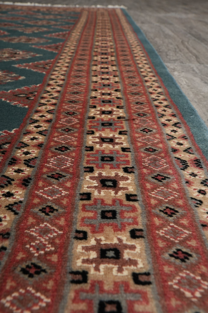4 x 7 Green Jaldar Bokara Rug #B-78151