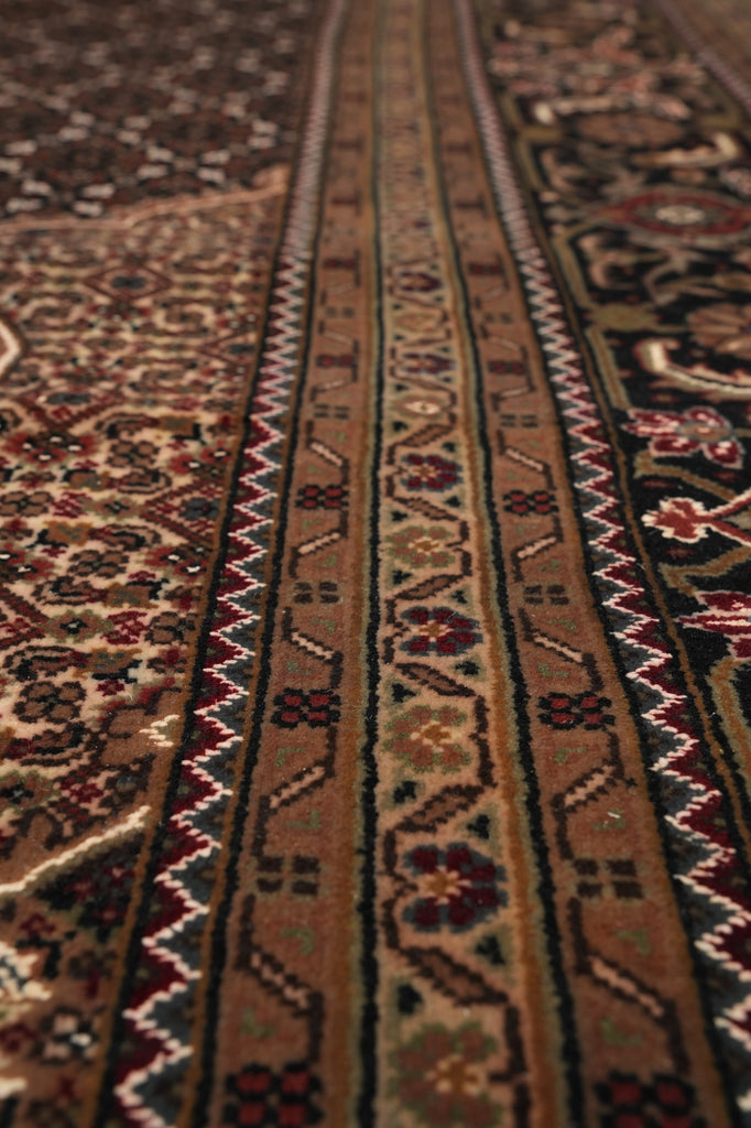 8.2 x 10.4 Mahi Tabriz Quality Handmade Wool And Silk Area Rug Black #F-4458