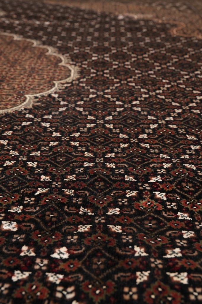 8.2 x 10.4 Mahi Tabriz Quality Handmade Wool And Silk Area Rug Black #F-4458
