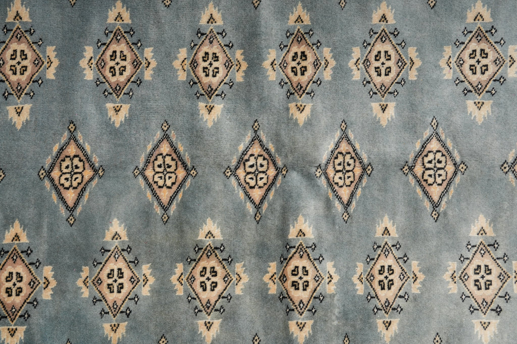 4 x 6 Hand-Knotted Jaldar Bkara Rug Slate Blue #F-3115