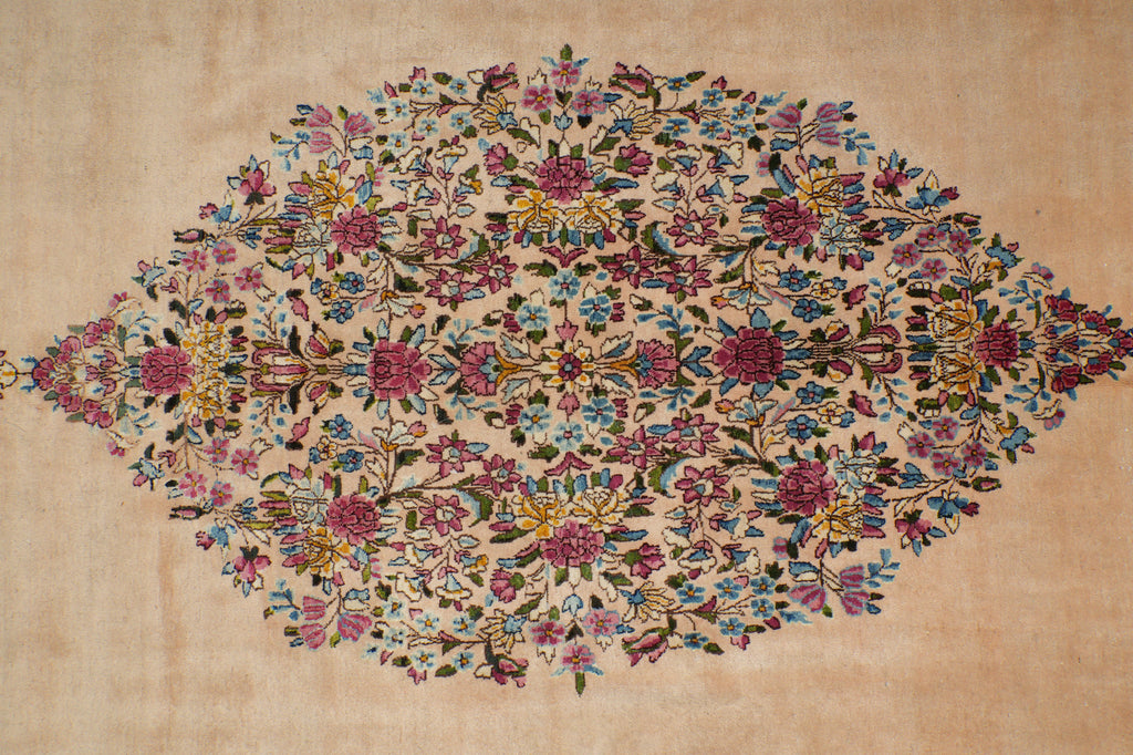 10 x 15 Semi-Antique Persian Kerman Quality Rug Ivory - view 10