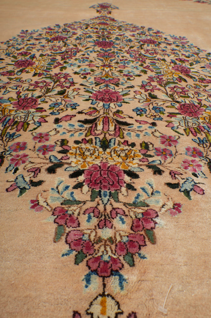 10 x 15 Semi-Antique Persian Kerman Quality Rug Ivory - view 12