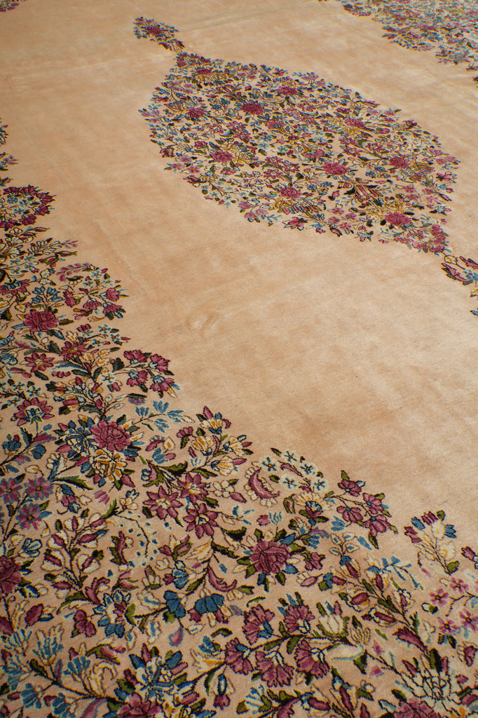 10 x 15 Semi-Antique Persian Kerman Quality Rug Ivory - view 7