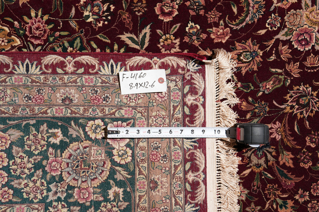 8.9 x 12.6 Super Fine Handmade Rug Wook and Silk on Silk Sino Tabriz #F-4160