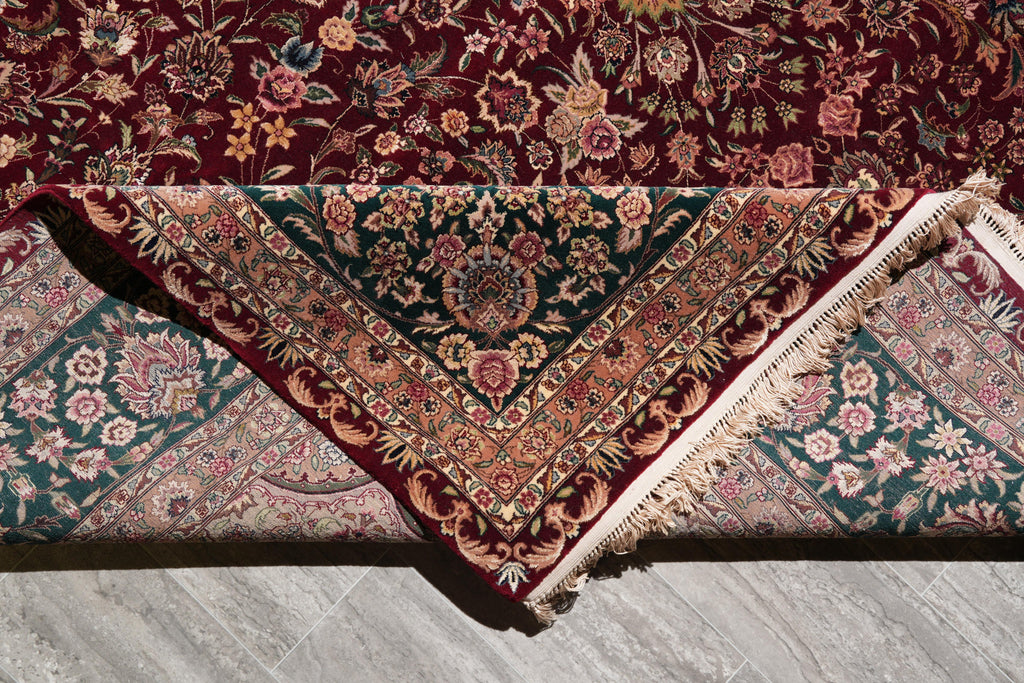 8.9 x 12.6 Super Fine Handmade Rug Wook and Silk on Silk Sino Tabriz #F-4160