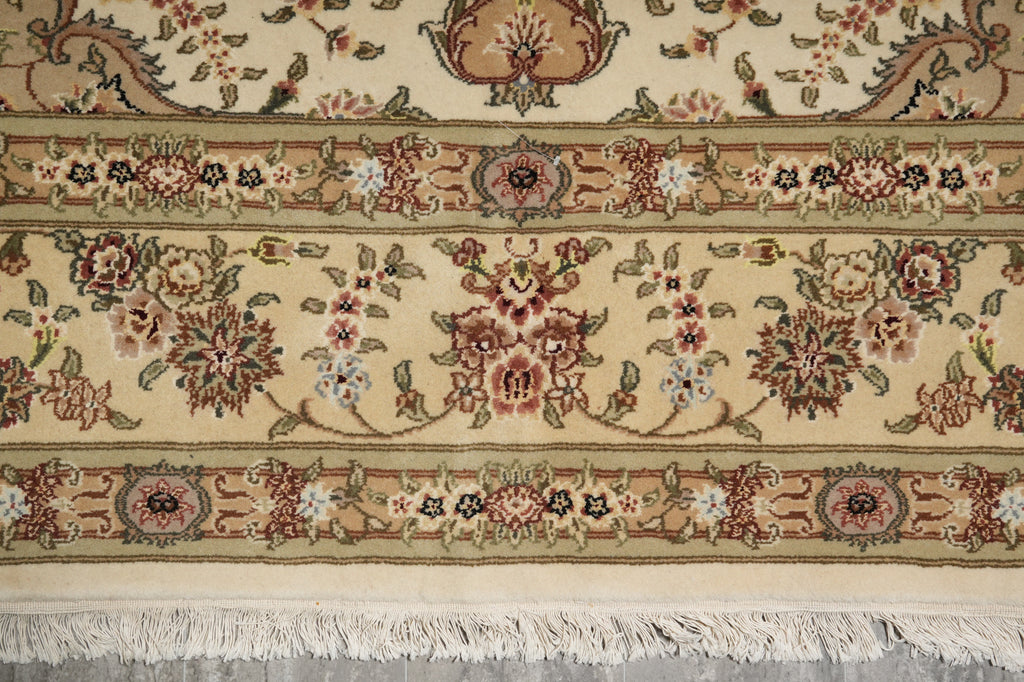 8.9 x 12 New Quality Wool and Silk Hand-Knotted Tabriz Rug #F-3109