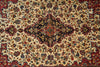 Load image into Gallery viewer, 6.8 x 10 Cream And Red Persian Kashan Rug - view 8