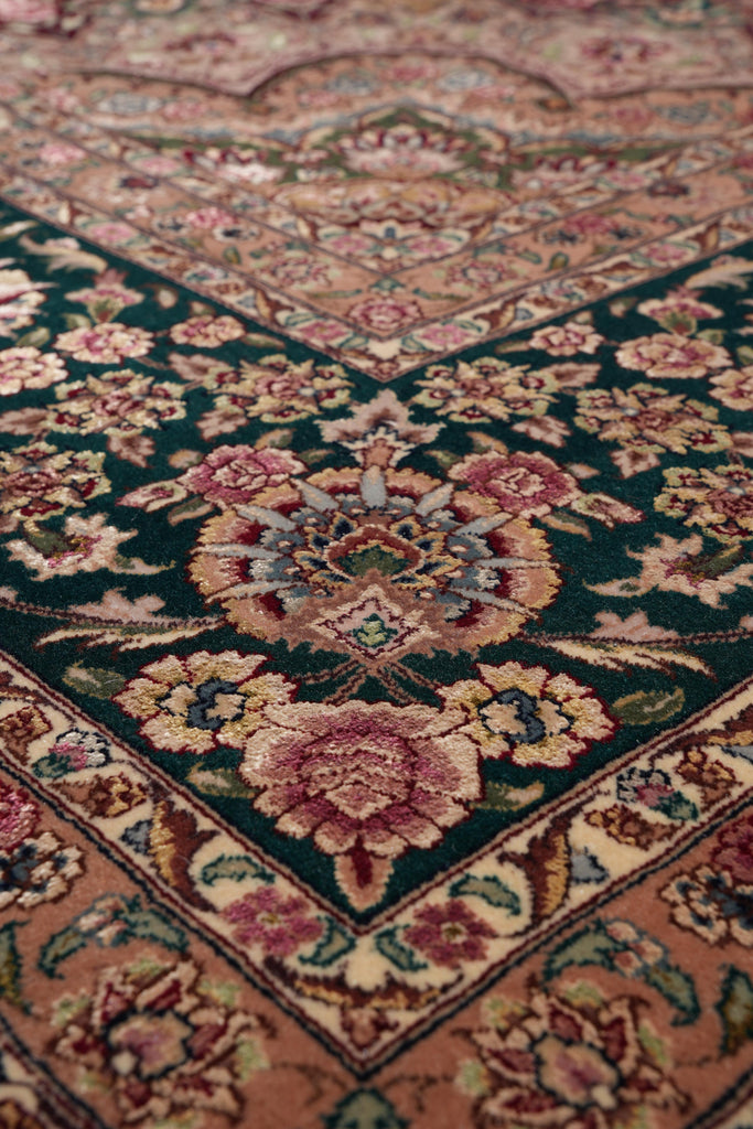 8.9 x 12.6 Super Fine Handmade Rug Wook and Silk on Silk Sino Tabriz #F-4160