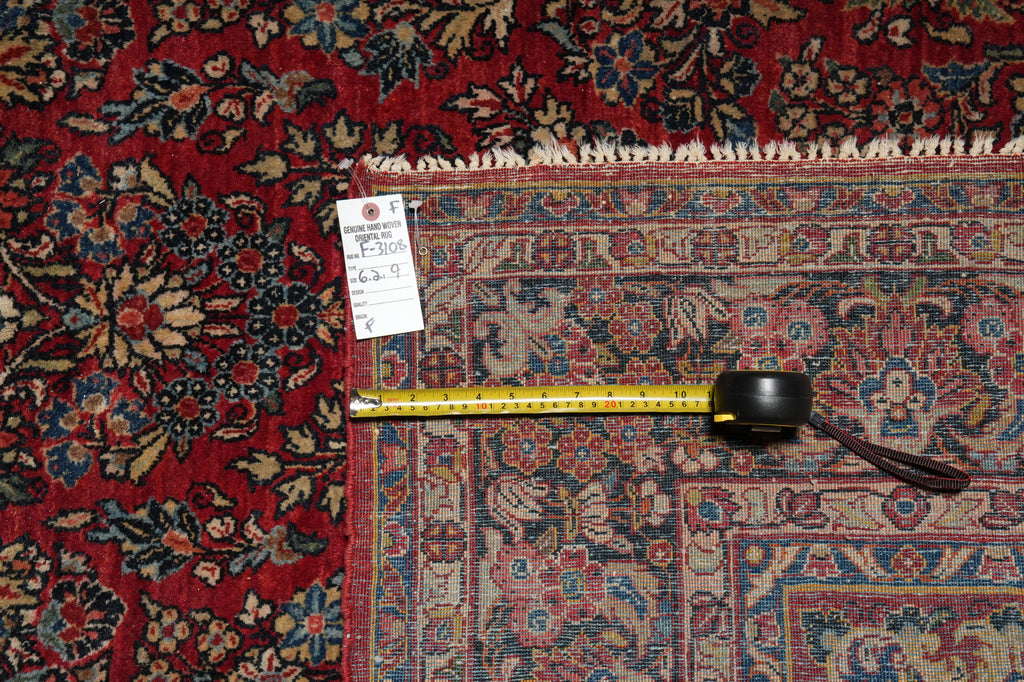 6 x 9 Authentic Antique Persian Sarouk Rug 1950's #F-3108