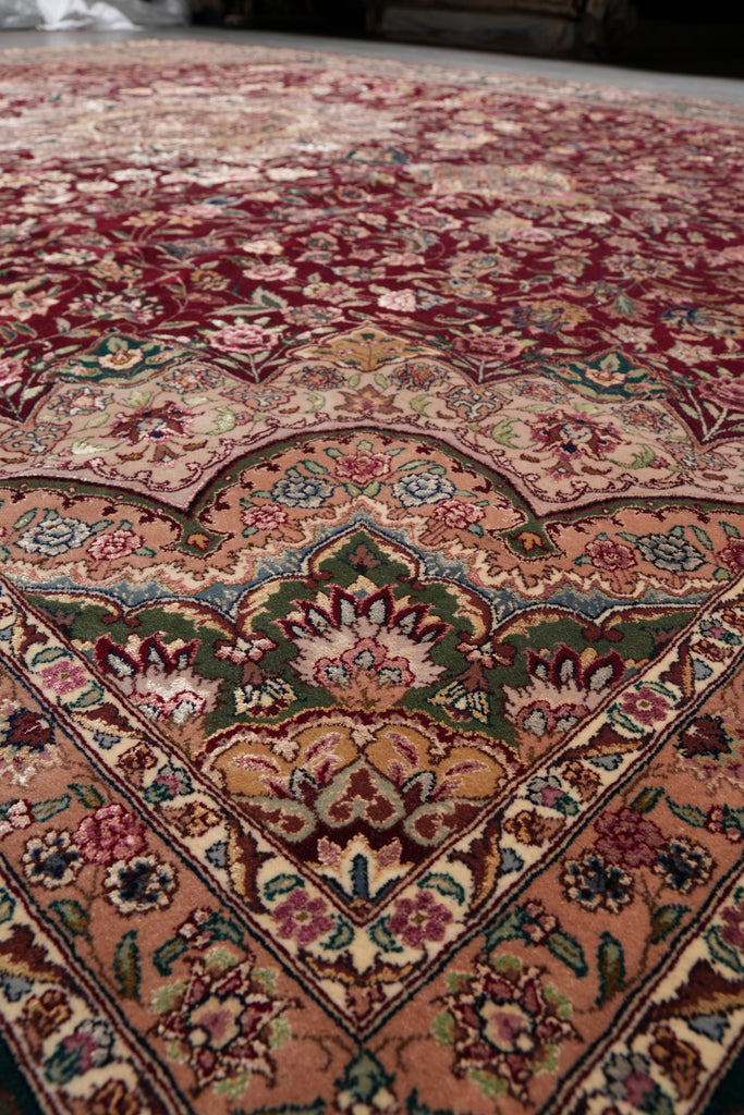 8.9 x 12.6 Super Fine Handmade Rug Wook and Silk on Silk Sino Tabriz #F-4160