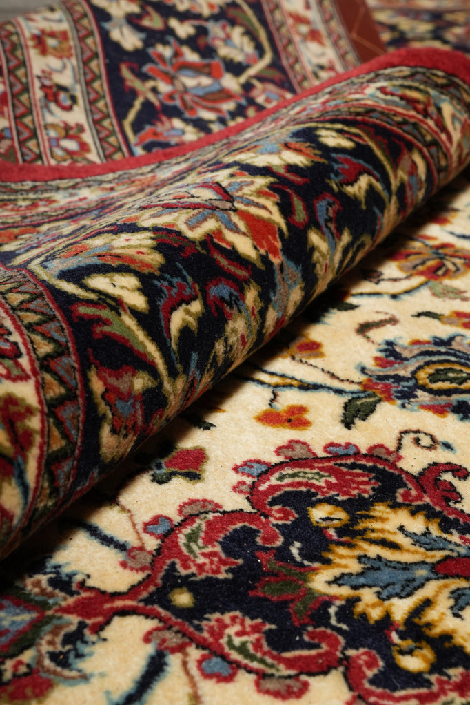 6.8 x 10 Cream And Red Persian Kashan Rug - view 15
