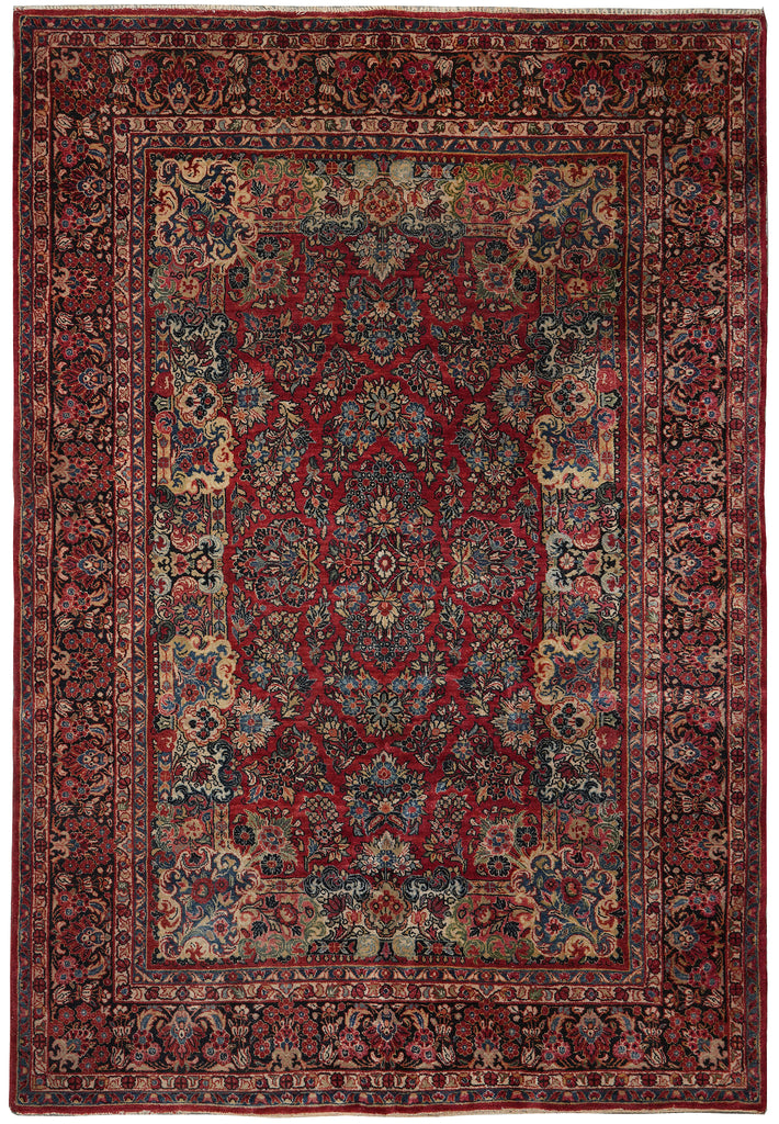6 x 9 Authentic Antique Persian Sarouk Rug 1950's #F-3108