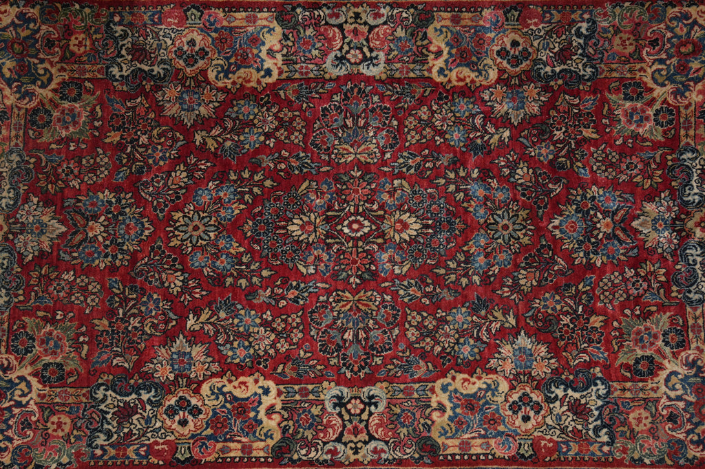 6 x 9 Authentic Antique Persian Sarouk Rug 1950's #F-3108