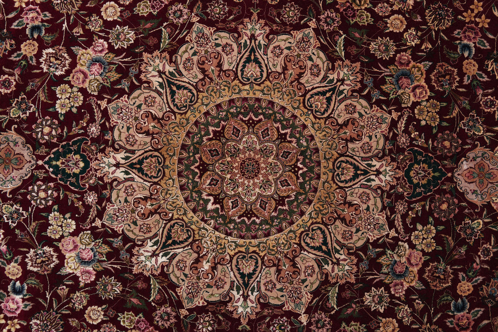 8.9 x 12.6 Super Fine Handmade Rug Wook and Silk on Silk Sino Tabriz #F-4160