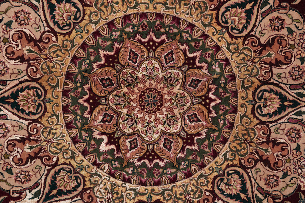 8.9 x 12.6 Super Fine Handmade Rug Wook and Silk on Silk Sino Tabriz #F-4160