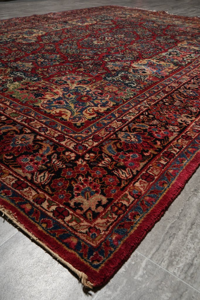 6 x 9 Authentic Antique Persian Sarouk Rug 1950's #F-3108