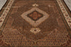 Load image into Gallery viewer, 8 x 10 Dark Chocolate Brown Quality Handmade Area Rug Tabriz Mahi Wool and Silk #F-4460