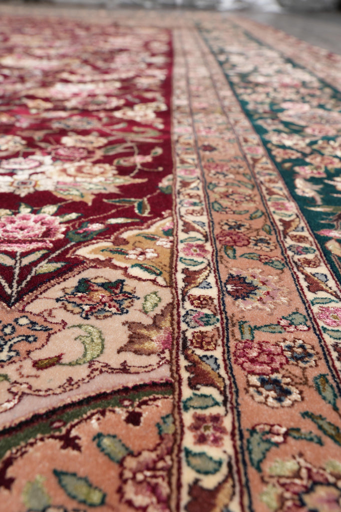 8.9 x 12.6 Super Fine Handmade Rug Wook and Silk on Silk Sino Tabriz #F-4160