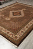Load image into Gallery viewer, 8 x 10 Dark Chocolate Brown Quality Handmade Area Rug Tabriz Mahi Wool and Silk #F-4460