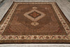 Load image into Gallery viewer, 8 x 10 Dark Chocolate Brown Quality Handmade Area Rug Tabriz Mahi Wool and Silk #F-4460