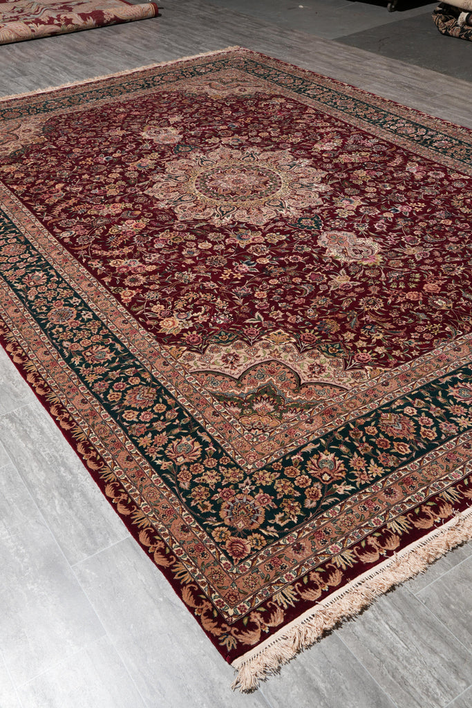 8.9 x 12.6 Super Fine Handmade Rug Wook and Silk on Silk Sino Tabriz #F-4160