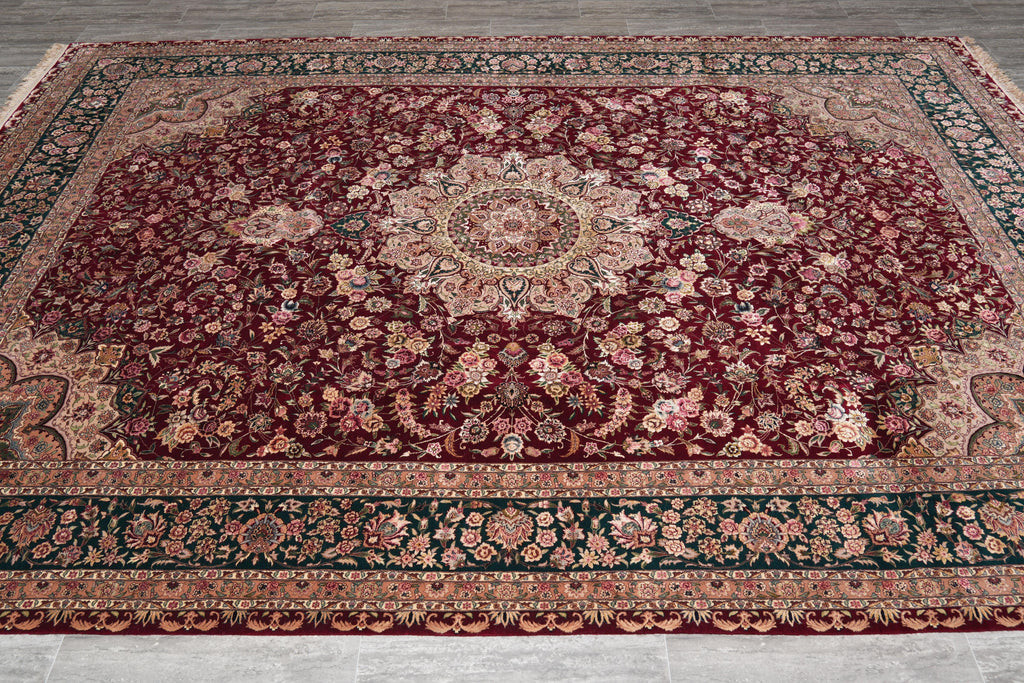 8.9 x 12.6 Super Fine Handmade Rug Wook and Silk on Silk Sino Tabriz #F-4160