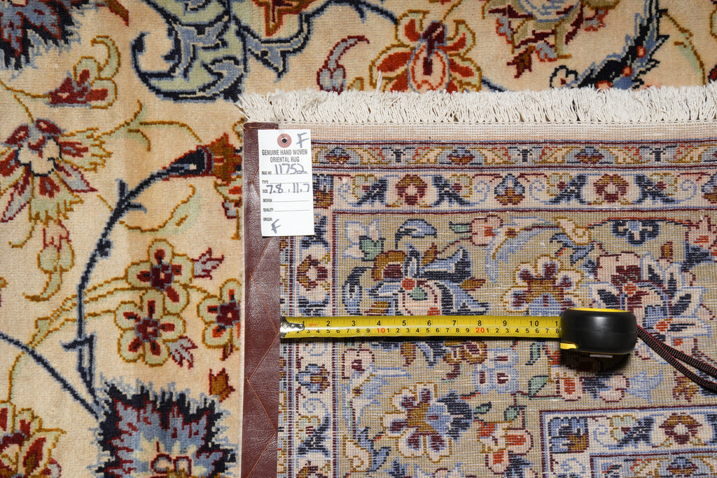 7.8 x 11.7 Persian Hand-Knotted Esfahan Najaf Wool Rug #PIX-11752